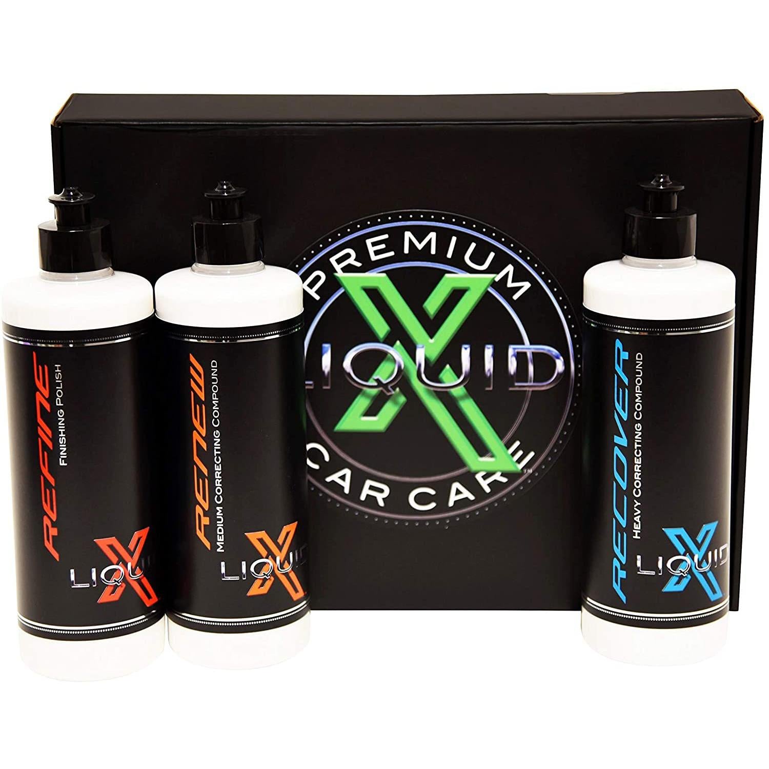 Liquid X 3 Step Polishing Box Kit - Heavy Correcting Compound, Medium Correcting Compound & Finishing Polish