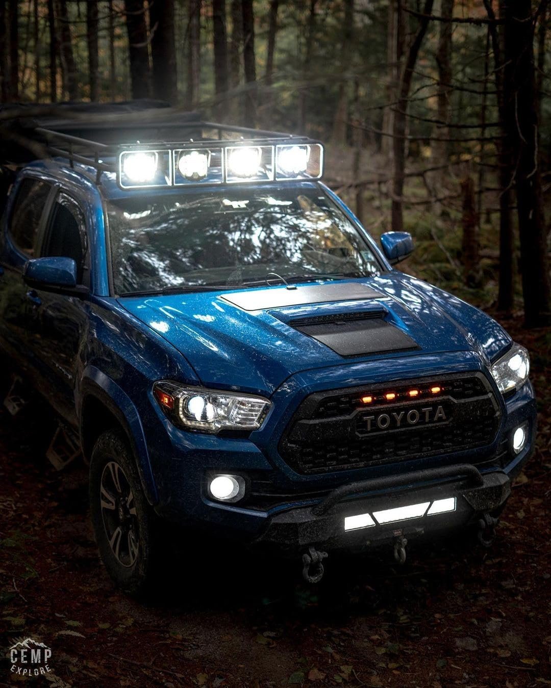 Lensun 50W 12V Hood Flexible Solar Panel for Toyota Tacoma 3rd Gen (2016-2023) TRD Sport/Pro - Off Grid Solar Power for Offroading/Overlanding/Camping ((Solar Panel Only))