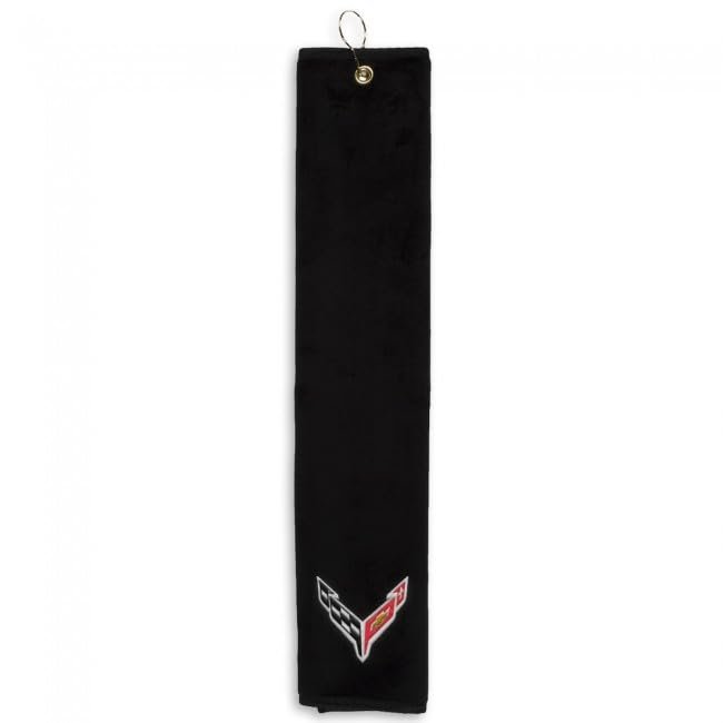 C8 Corvette Microfiber Scrubber Golf Towel - for Golf Bags/Clubs - Officially Licensed by GM