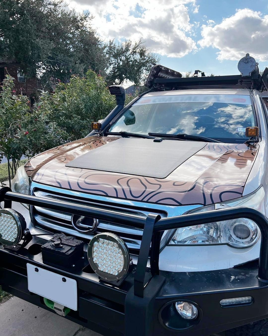 Lensun 100W 12V Hood Flexible Solar Panel for Lexus GX460 GX470 GX570 LX470 LX570 - Off Grid Solar Power for Offroading/Overlanding/Camping