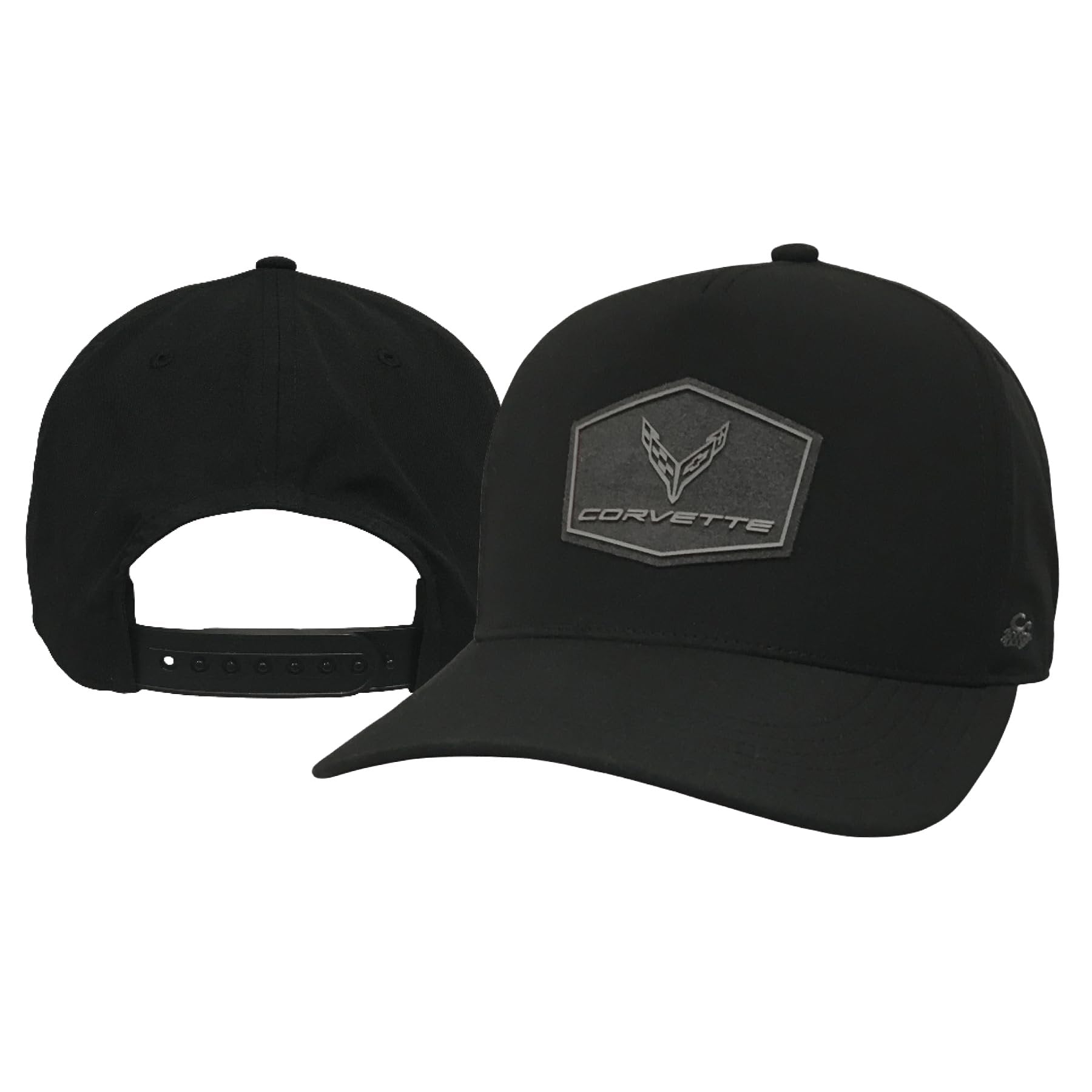 C8 Corvette Performance Fabric Hat - Snapback Cap w/Shadow TPU Patch Black