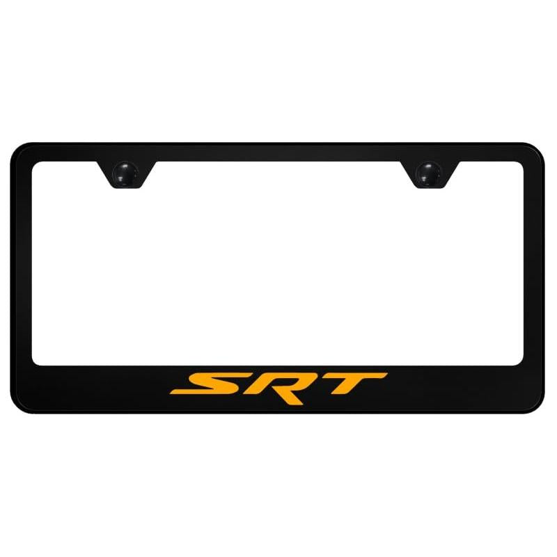 Au-TOMOTIVE GOLD, INC. Officially Licensed UV Print Logo on Black Polycarbonate License Plate Frame for SRT (Orange)
