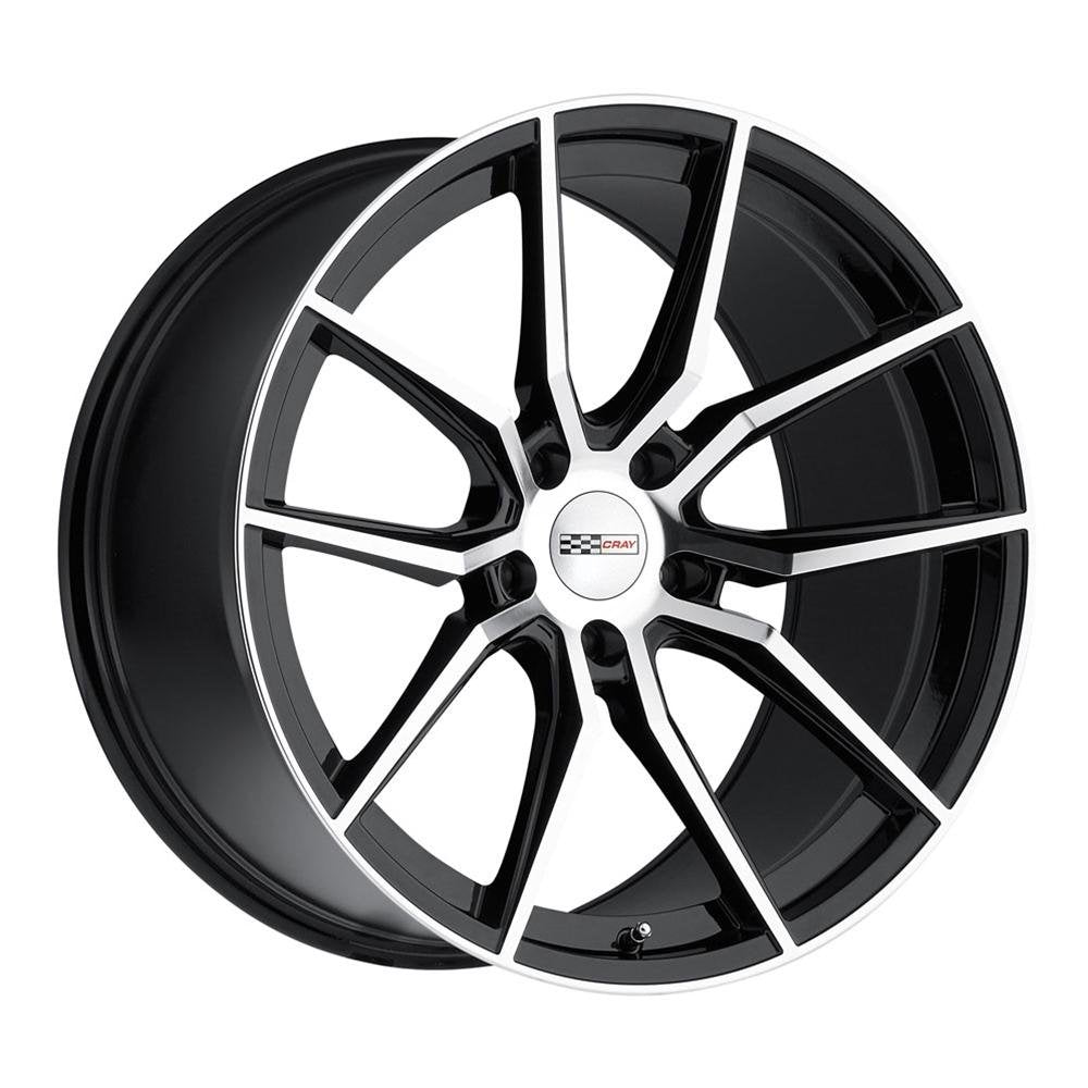 Corvette Wheels (Set) - Cray Spider - Gloss Black w/ Mirror Cut Face
