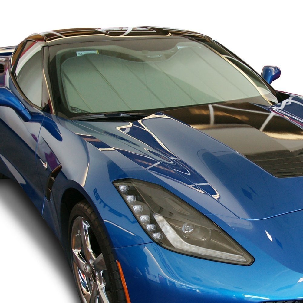 C7 Corvette Stingray Accordion Style Sunshade - Insulated Plain Silver-SR1 Performance