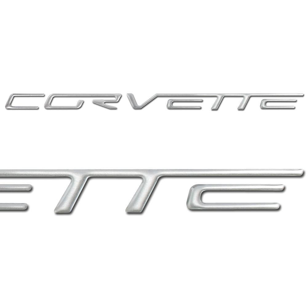 Corvette Domed Bumper Insert/Decals - (Set) : C6, Z06, ZR1, Grand Sport - Chrome