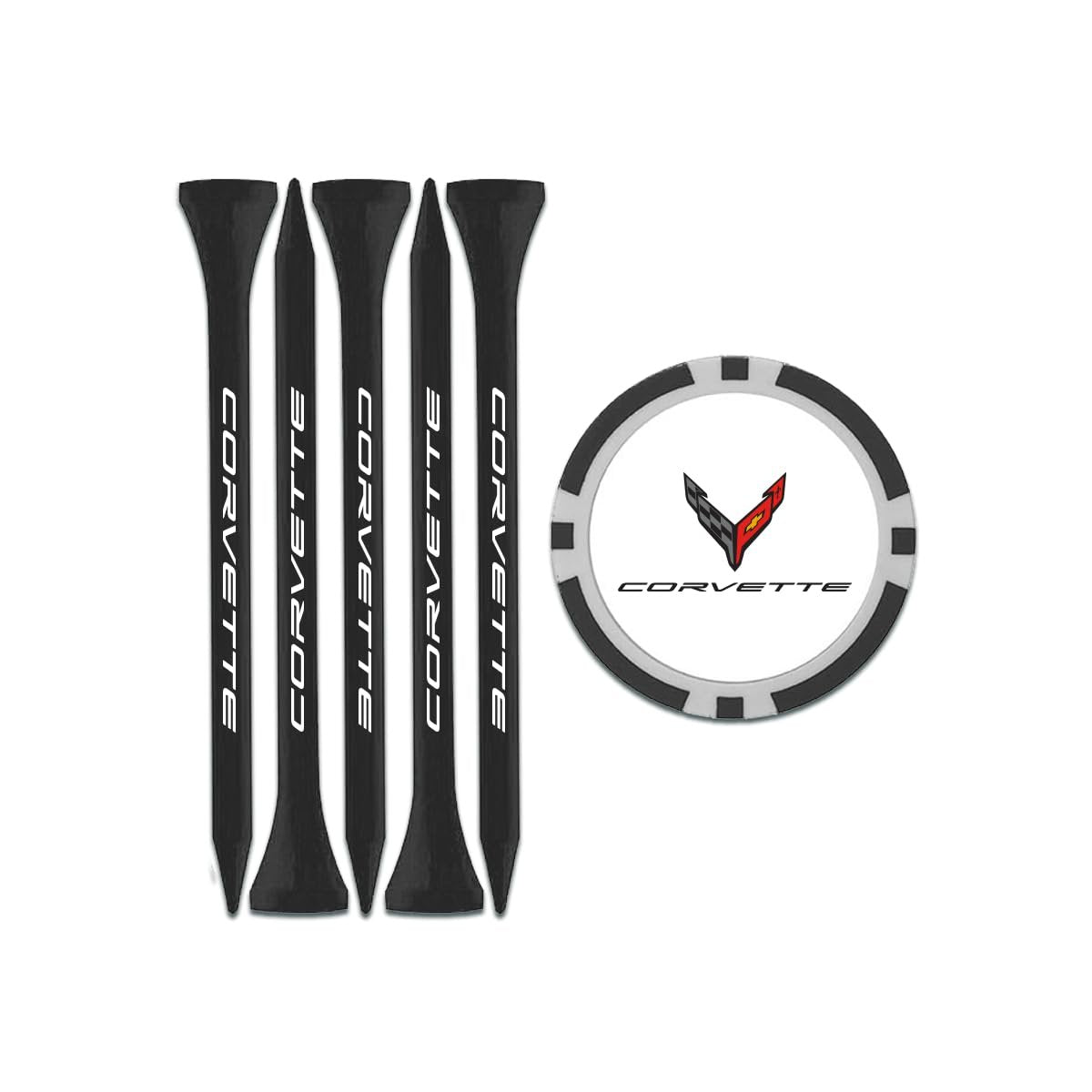 C8 Corvette Clubhouse Golf Tees and Ball Marker Set