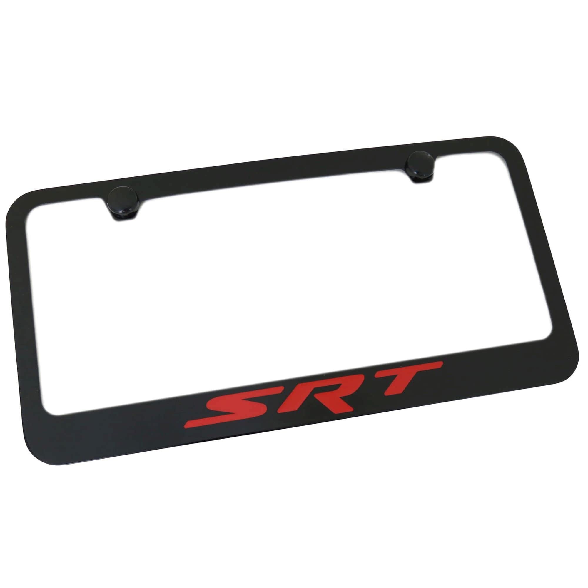 Elite Automotive Products, Inc. Black Fill License Plate Frame for Dodge SRT (Red)