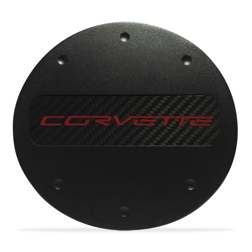 C7 Corvette - Billet Fuel Door - Coupe and Convertible - Black Powder Coat : Stingray, Z51