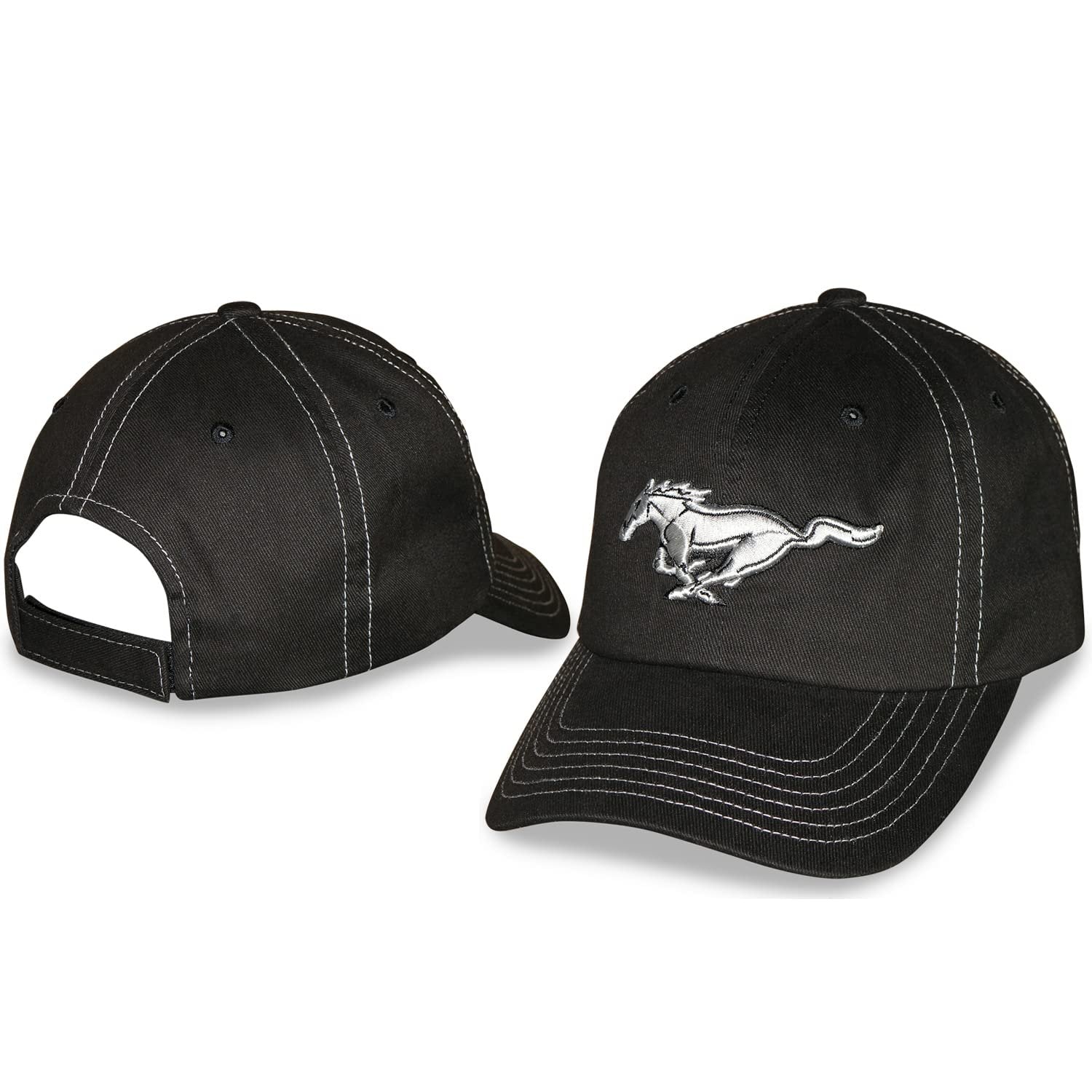 Ford Mustang Pony Logo Unstructured Adjustable Black Hat/Cap