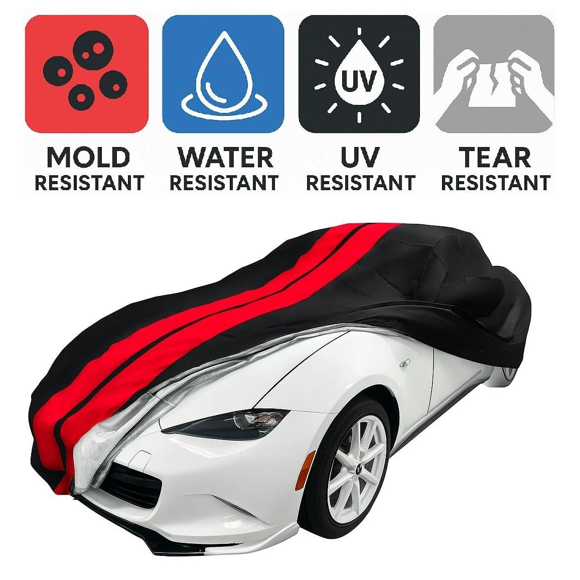MX-5 Miata Indoor/Outdoor Car Cover - Ultraguard Plus Water Resistant 300 Denier Protection - Custom Fit for 2016-2023 Mazda MX-5 Miata