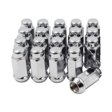 12x1.5 Thread Bulge Acorn 1.90" Long Lug Nuts for 1995-2023 Tacoma, Chevrolet 1995-05 Blazer, GMC 1995-05 Jimmy (Chrome)