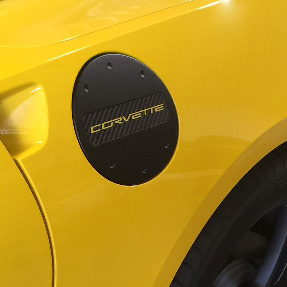 C7 Corvette - Billet Fuel Door - Coupe and Convertible - Black Powder Coat : Stingray, Z51