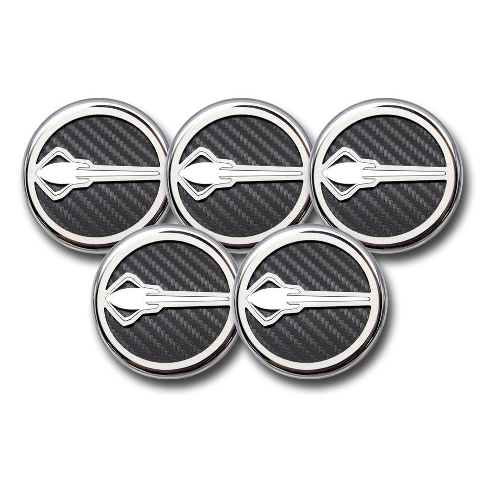 C7 Corvette Cap Cover 5Pc. Set Auto - Stingray Emblem GM Licensed Chrome/Brushed/Carbon Fiber Inlay Colors-SR1 Performance