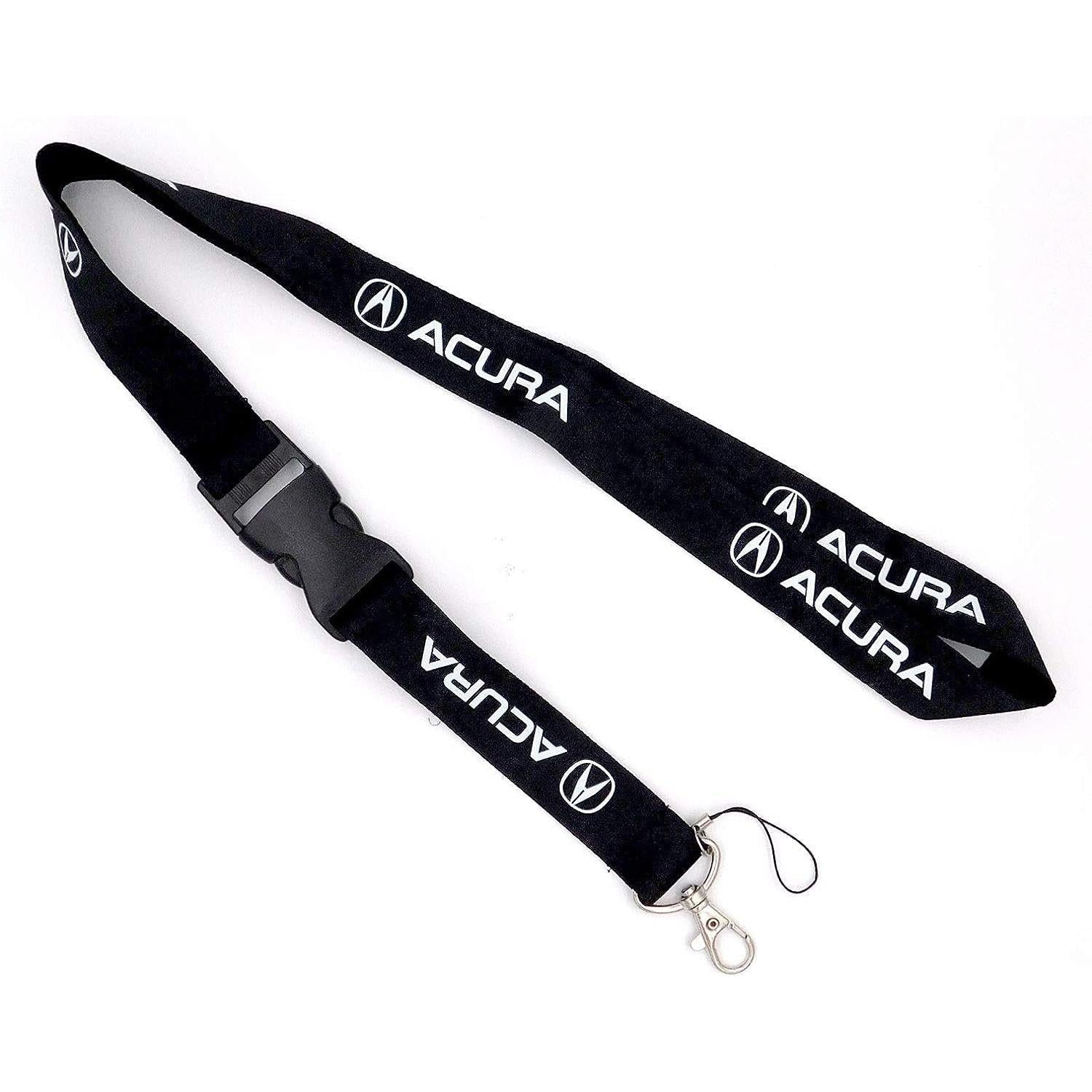 Acura Lanyard Neck Strap Key Chain - Black with White Logo-SR1 Performance
