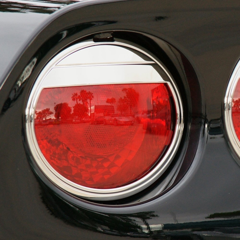 2005-2013 Corvette "Attitude" Taillight Bezels - Billet Chrome