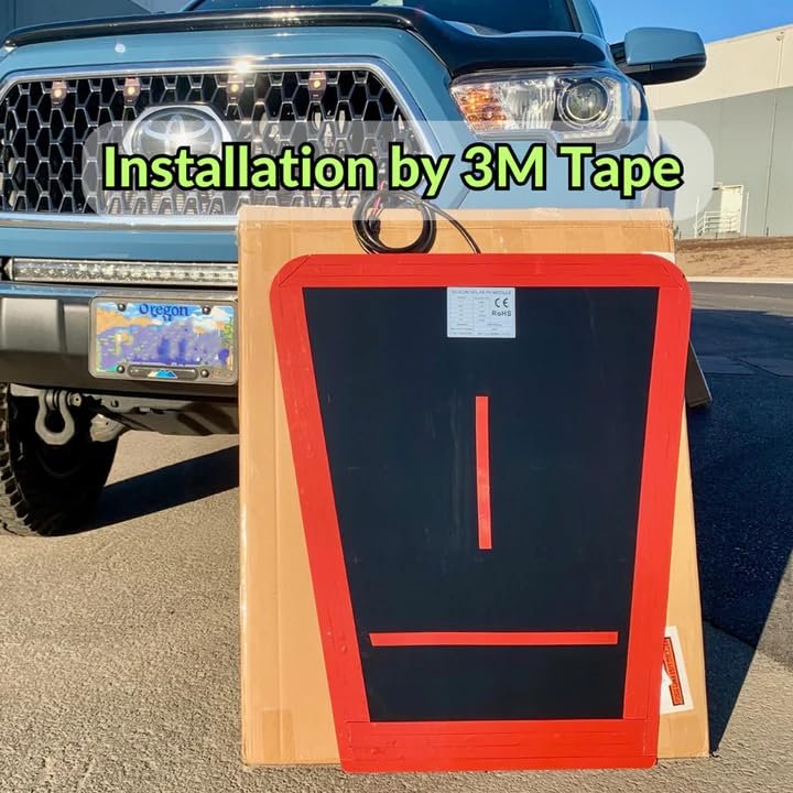 Lensun 90W 12V Hood Flexible Solar Panel for Toyota Tacoma 3rd Gen (2016-2023) - Off Grid Solar Power for Offroading/Overlanding/Camping