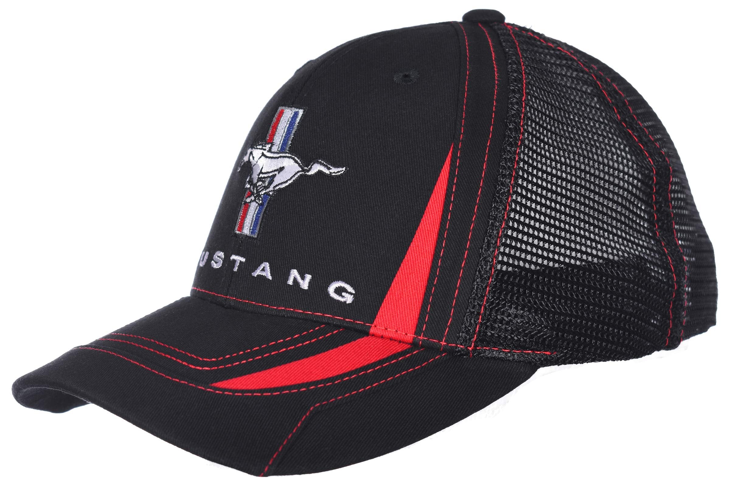 Ford Mustang Cap Adjustable Black Trucker Hat