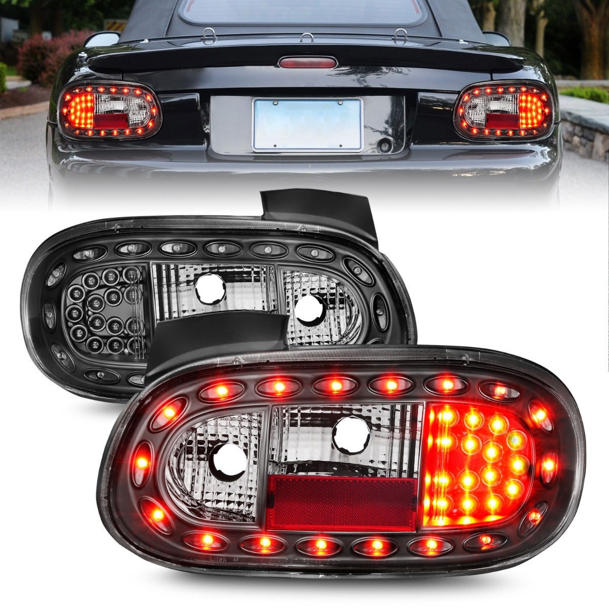 MAZDA MIATA 99-05 LED TAIL LIGHTS BLACK