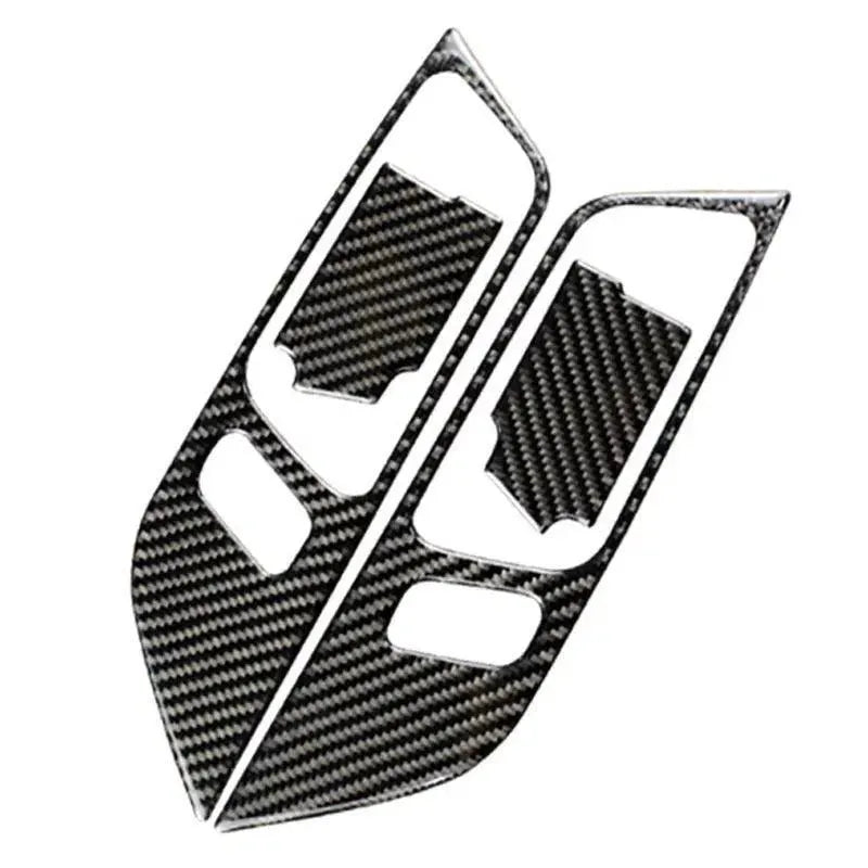 Mustang 2015-2023 Real Carbon Fiber Interior Door Handle Overlay - carbonaddons Carbon Fiber Parts, Accessories, Upgrades, Mods