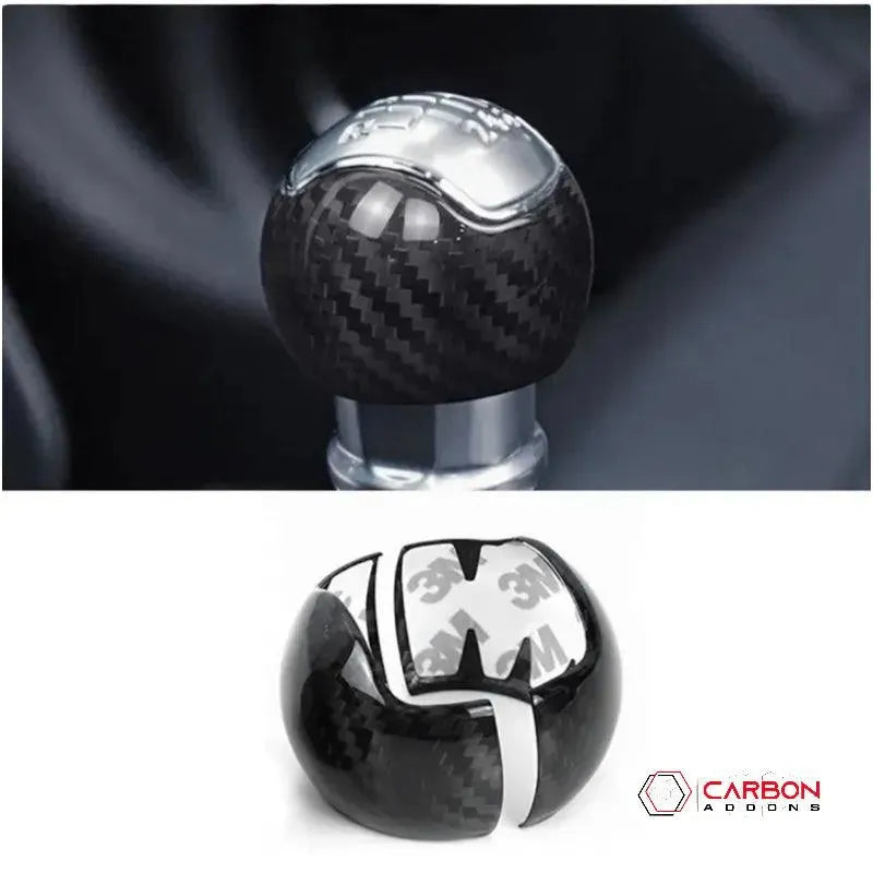 Mustang 2015-2023 Real Carbon Fiber Manual Shift Knob Cover - carbonaddons Carbon Fiber Parts, Accessories, Upgrades, Mods