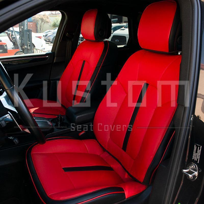 2014-Up Porsche Macan Two-tone Leather Seat Covers - Kustom Cover