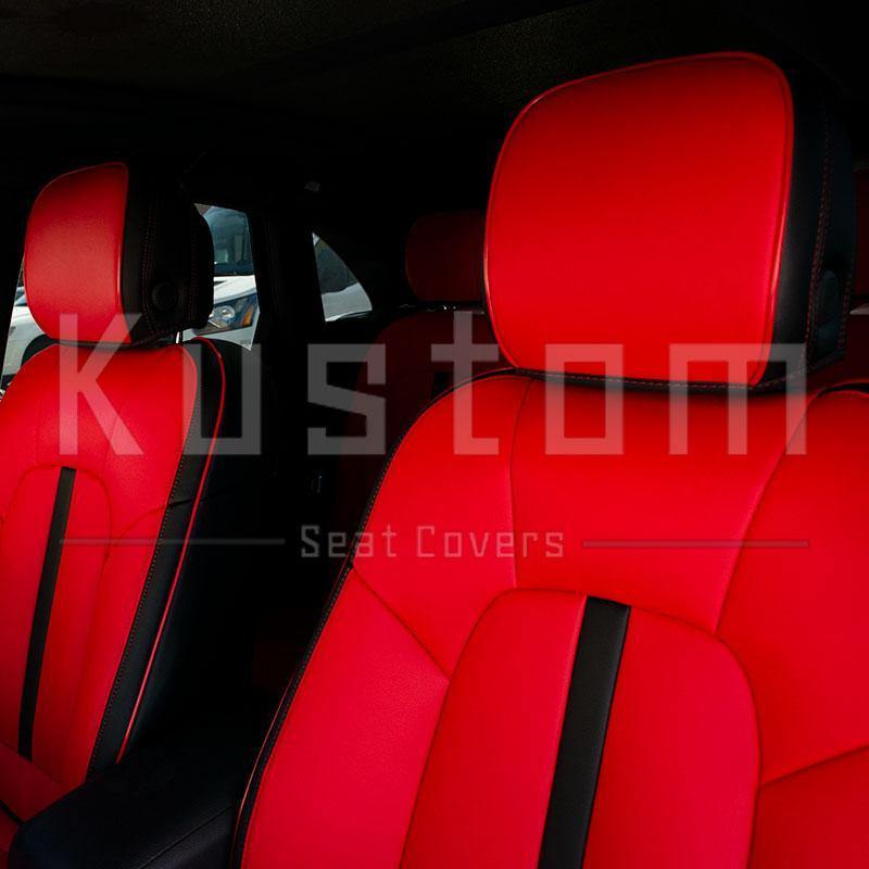 2014-Up Porsche Macan Two-tone Leather Seat Covers - Kustom Cover