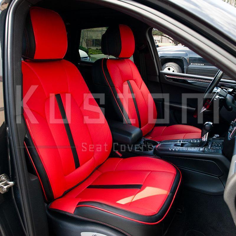 2014-Up Porsche Macan Two-tone Leather Seat Covers - Kustom Cover