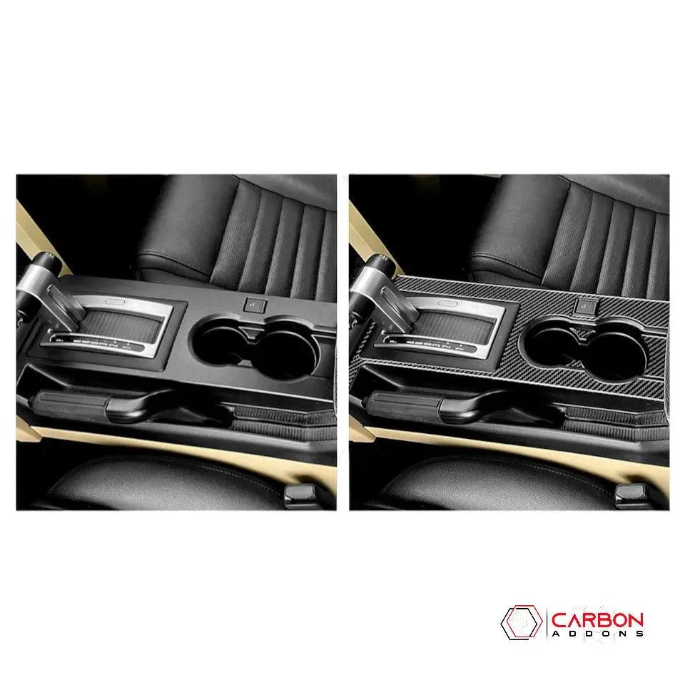 Real Carbon Fiber Center Console Overlay | Ford Mustang 2005-2009 - carbonaddons Carbon Fiber Parts, Accessories, Upgrades, Mods