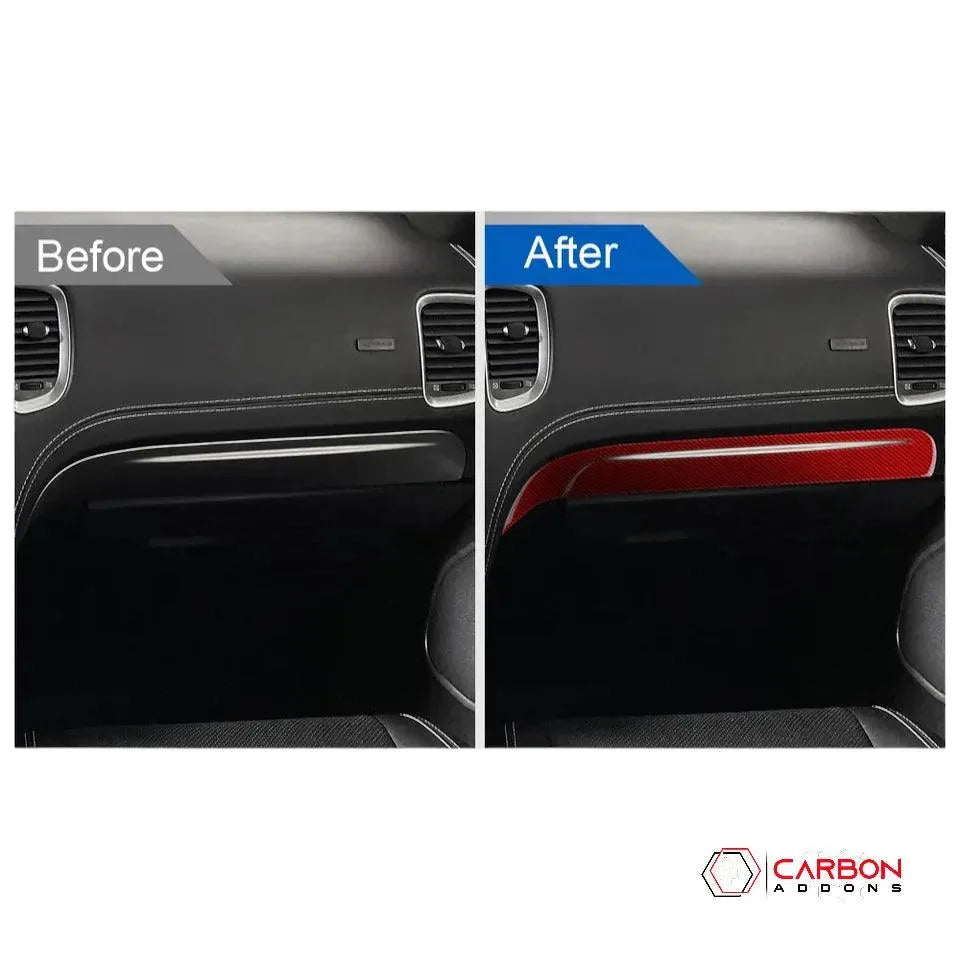 Real Carbon Fiber Glove Box Trim Overlay for 2011-2020 Dodge Durango - carbonaddons Carbon Fiber Parts, Accessories, Upgrades, Mods