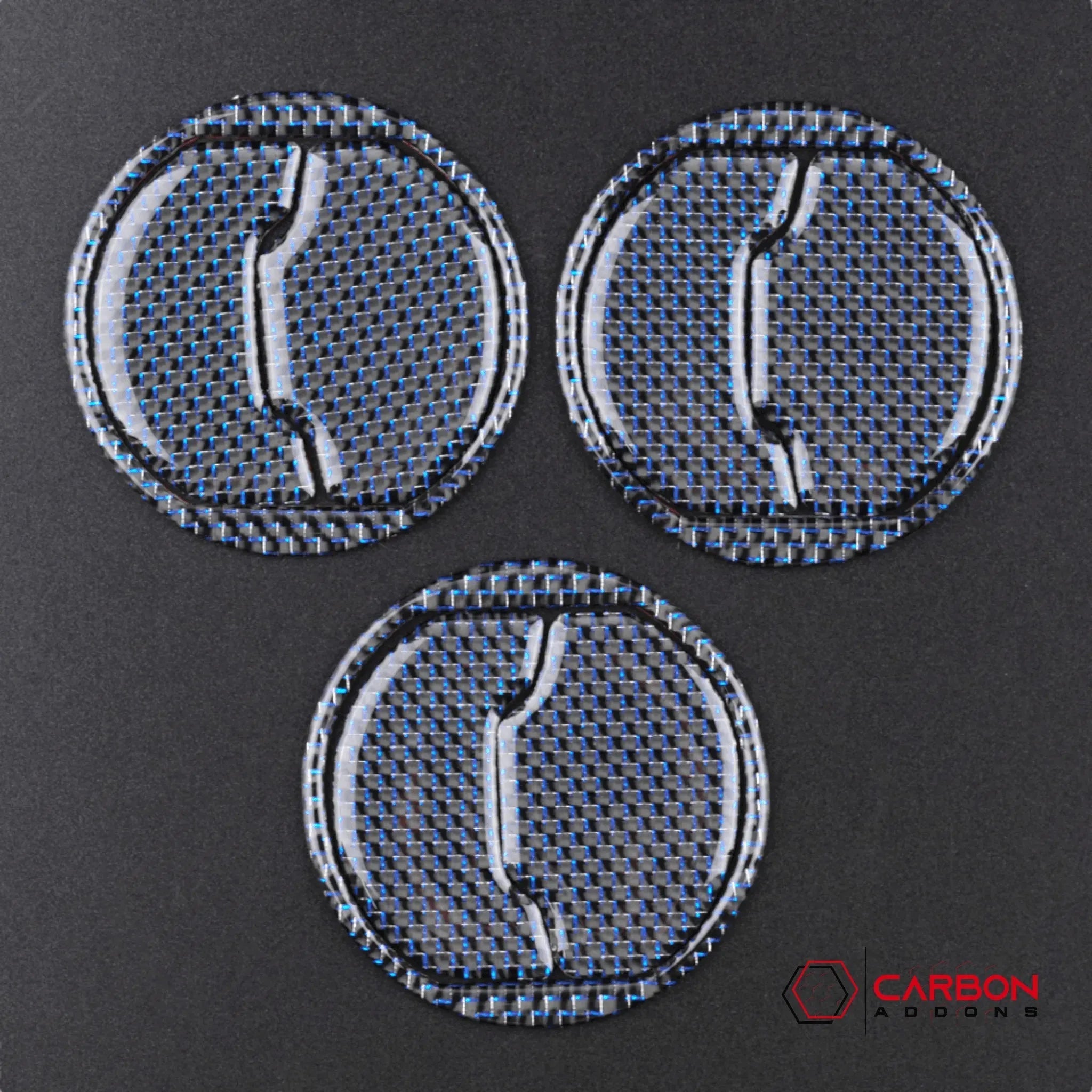 Reflective Carbon Fiber Center Air Vent Outlet Trim Overlay for Ford Mustang 2015-2023 - carbonaddons Carbon Fiber Parts, Accessories, Upgrades, Mods