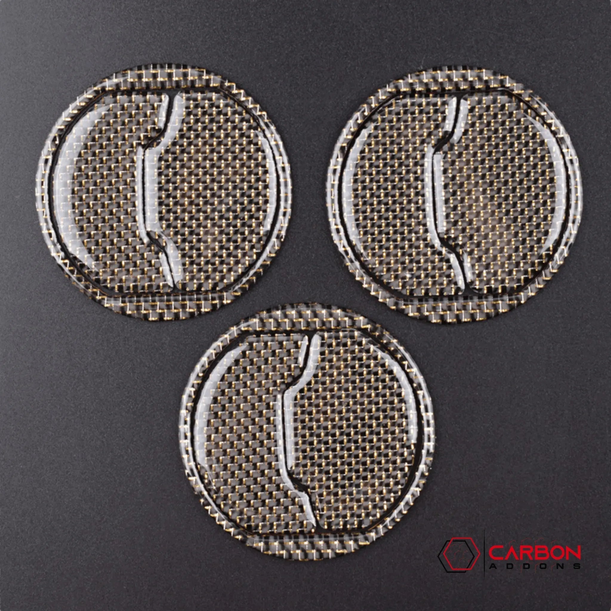 Reflective Carbon Fiber Center Air Vent Outlet Trim Overlay for Ford Mustang 2015-2023 - carbonaddons Carbon Fiber Parts, Accessories, Upgrades, Mods