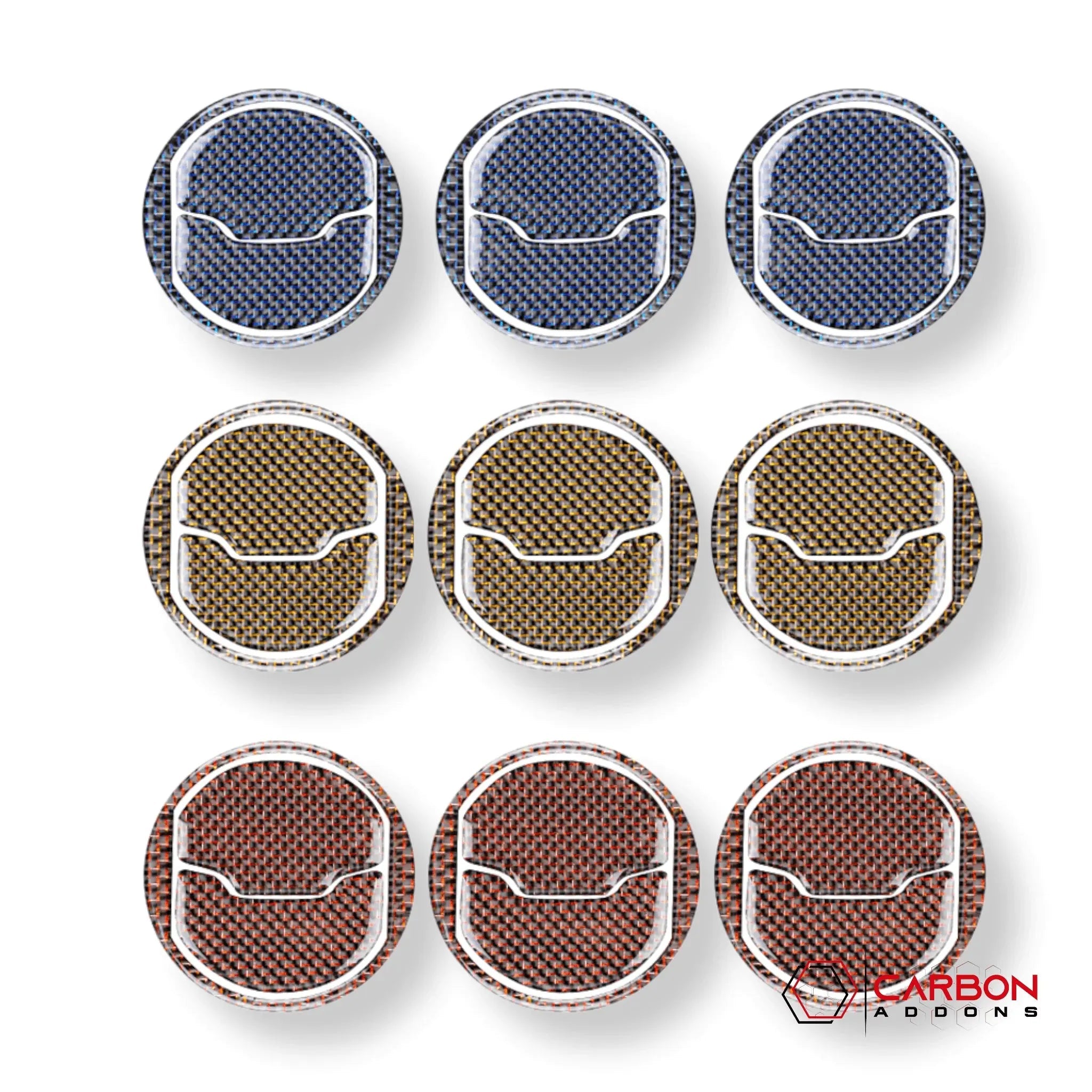 Reflective Carbon Fiber Center Air Vent Outlet Trim Overlay for Ford Mustang 2015-2023 - carbonaddons Carbon Fiber Parts, Accessories, Upgrades, Mods