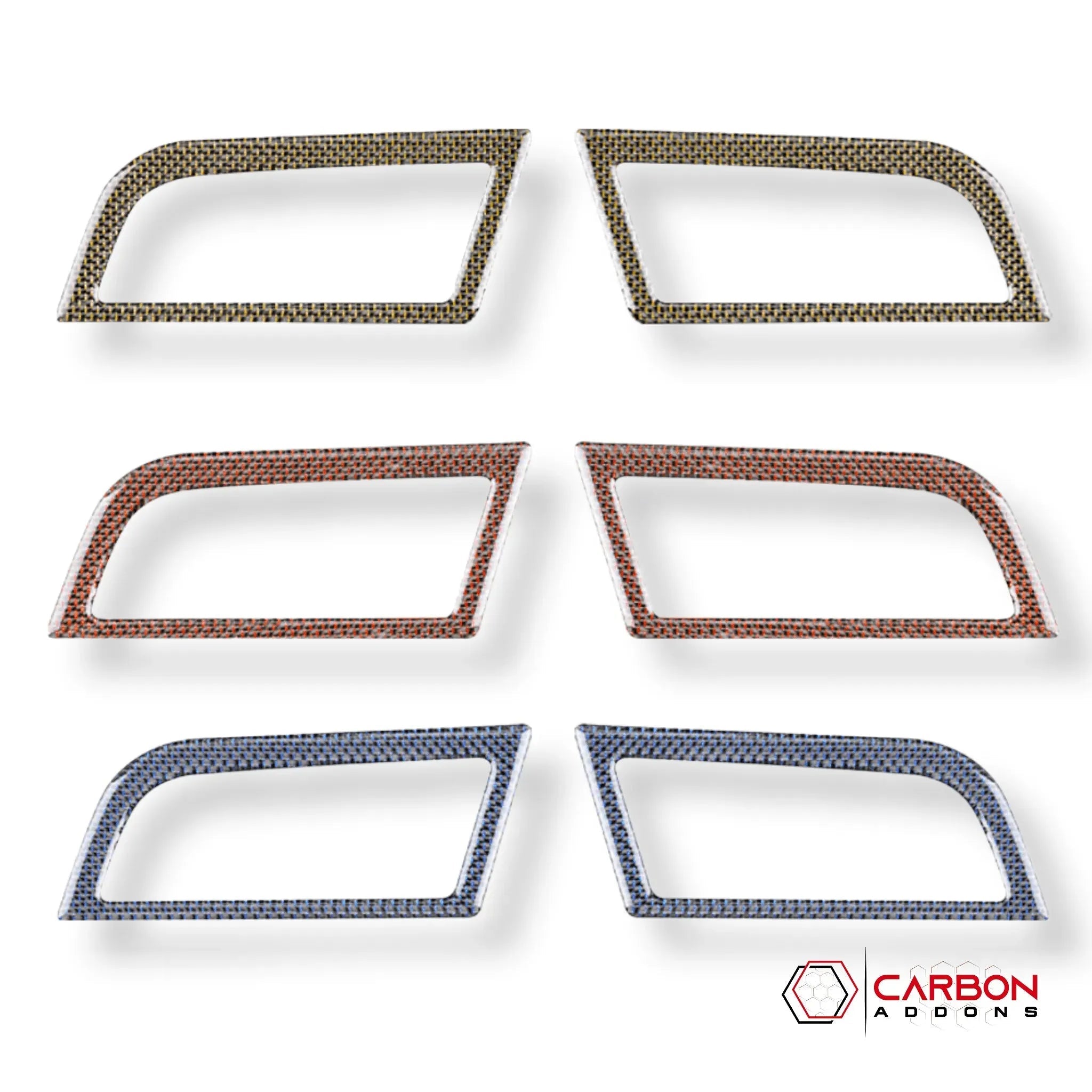Reflective Carbon Fiber Dashboard AC Vent Trim Overlay for Ford Mustang 2015-2023 -2pcs - carbonaddons Carbon Fiber Parts, Accessories, Upgrades, Mods