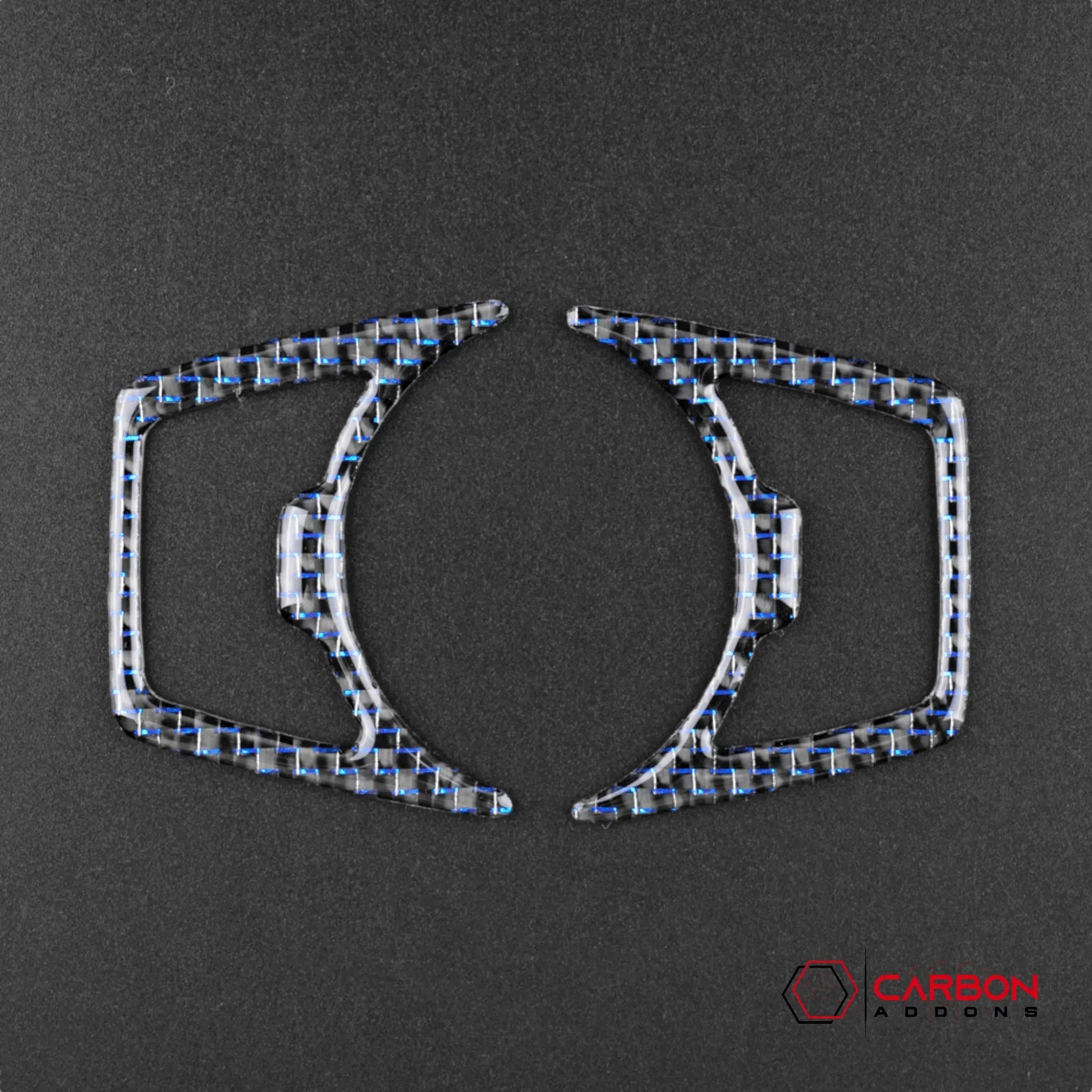 Reflective Carbon Fiber Headlight Switch Trim Overlay For Ford Mustang 2015-2023 - carbonaddons Carbon Fiber Parts, Accessories, Upgrades, Mods