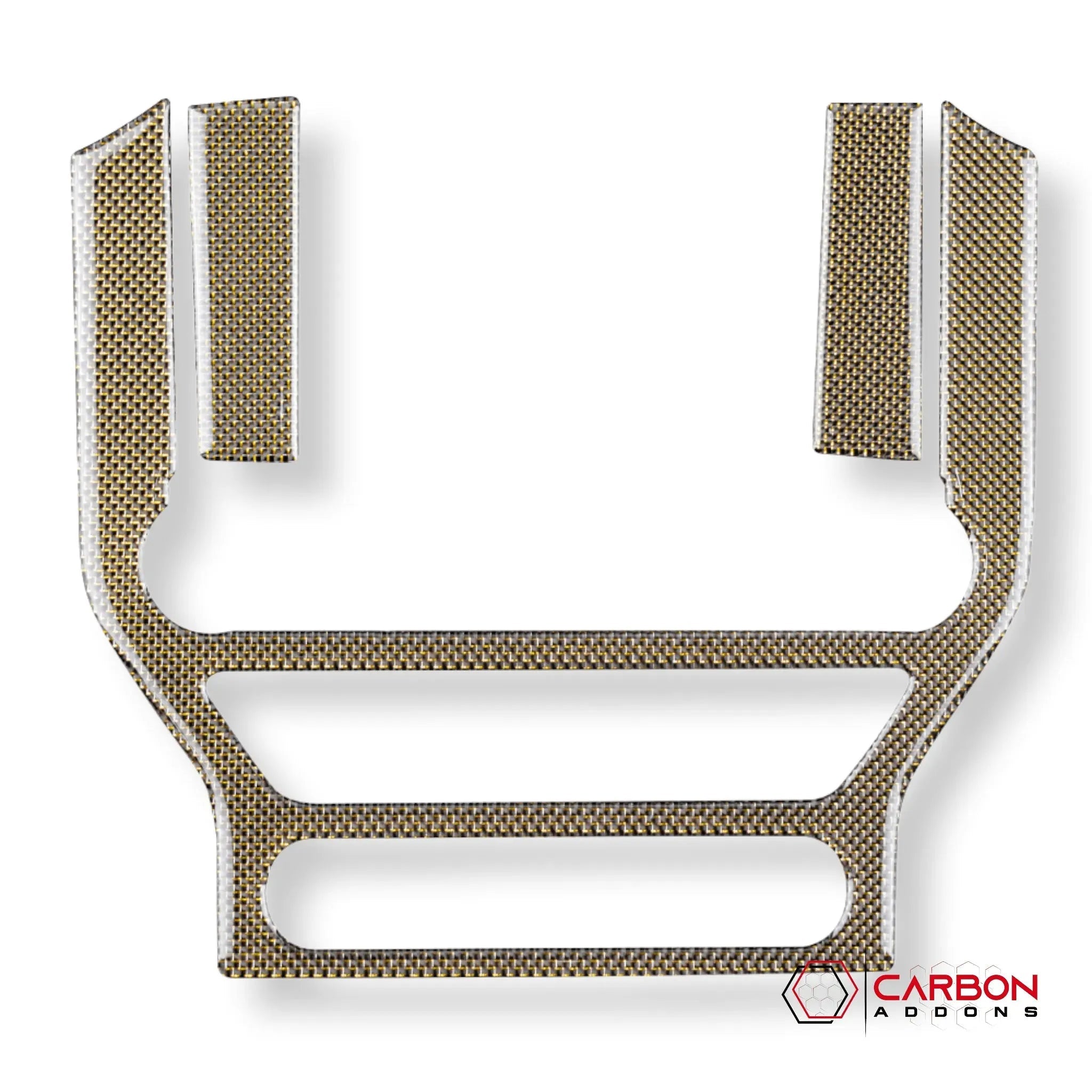Reflective Carbon Fiber Multimedia Radio Trim Overlay for Ford Mustang 2015-2023 - carbonaddons Carbon Fiber Parts, Accessories, Upgrades, Mods
