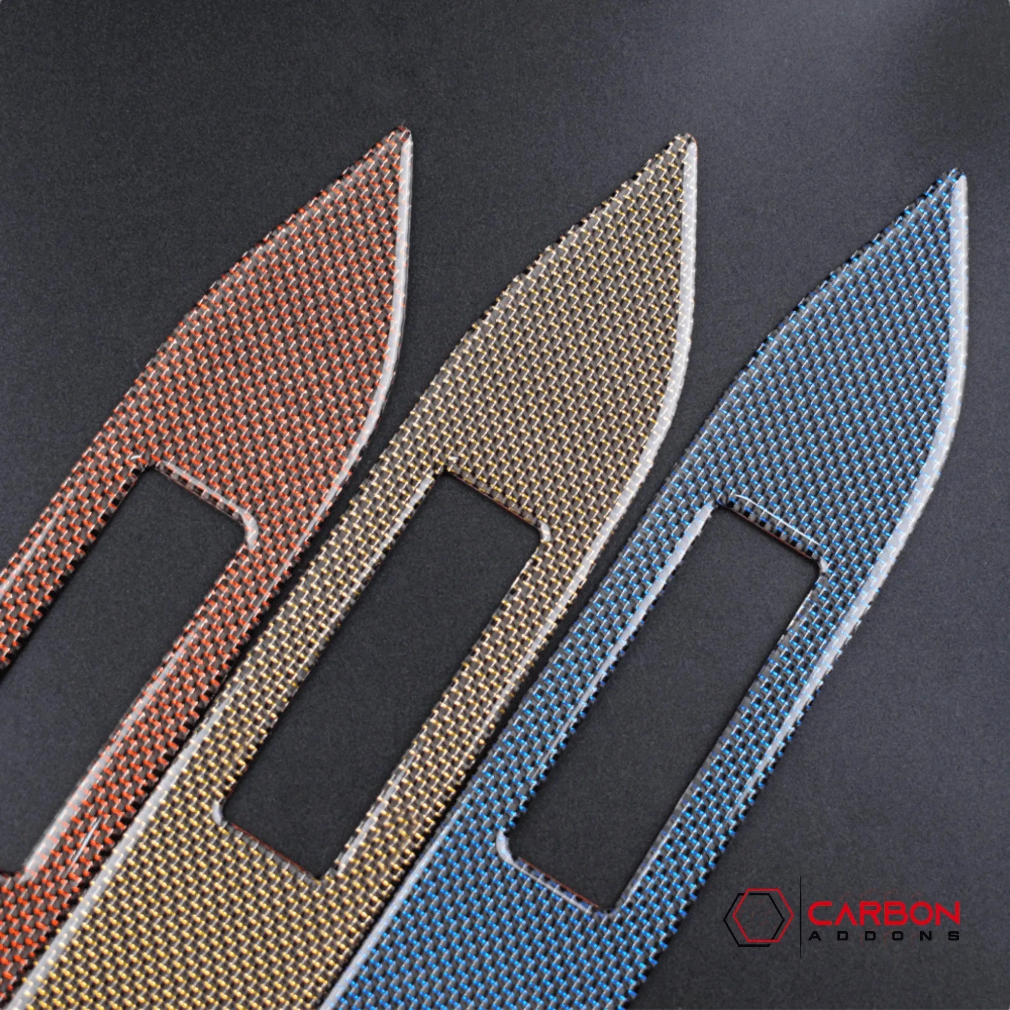 Reflective Carbon Fiber Passenger Dashboard Emblem Trim Overlay for Ford Mustang 2015-2023 - carbonaddons Carbon Fiber Parts, Accessories, Upgrades, Mods