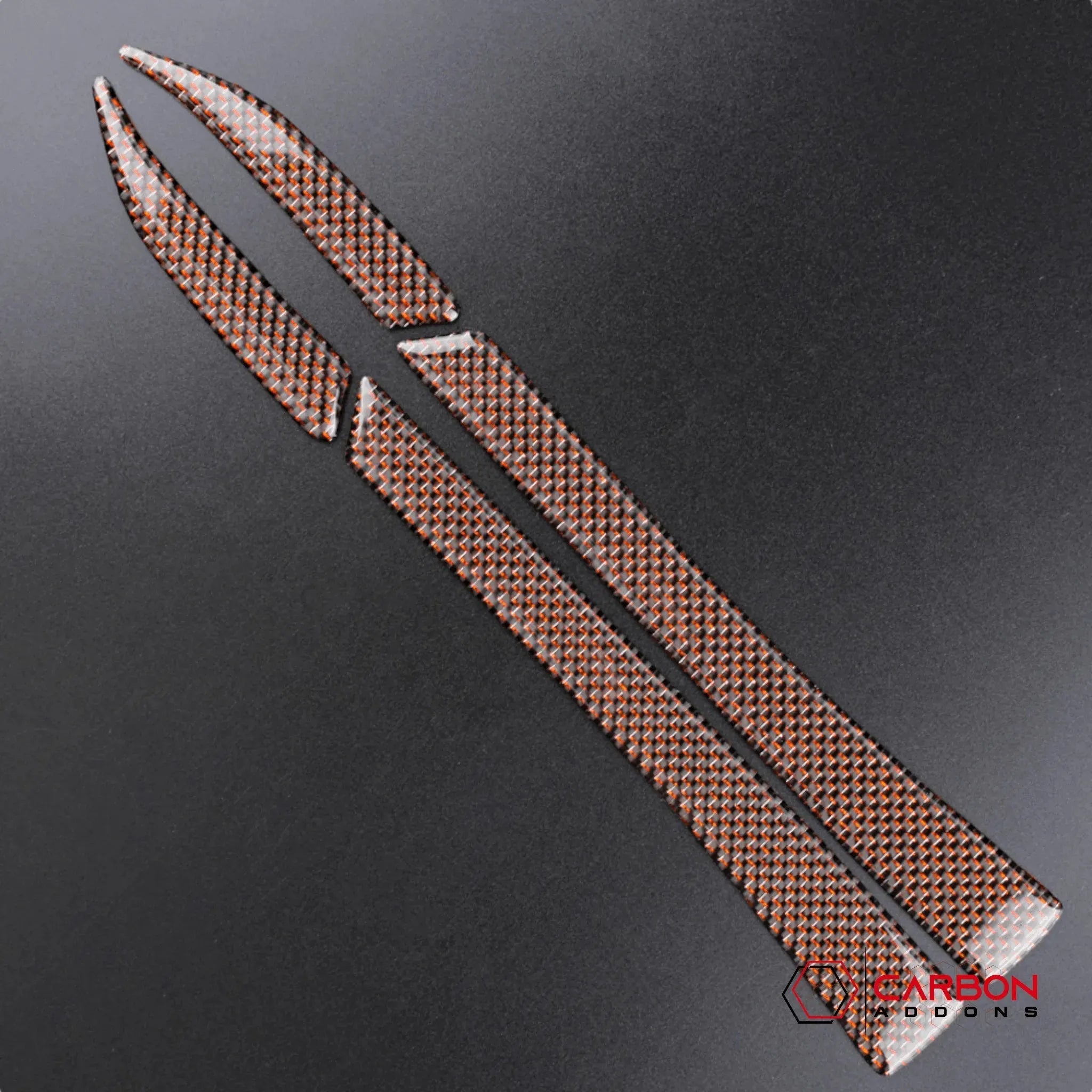 Reflective Carbon Fiber Rear View Mirror Trim Overlay For Ford Mustang 2015-2023 - carbonaddons Carbon Fiber Parts, Accessories, Upgrades, Mods