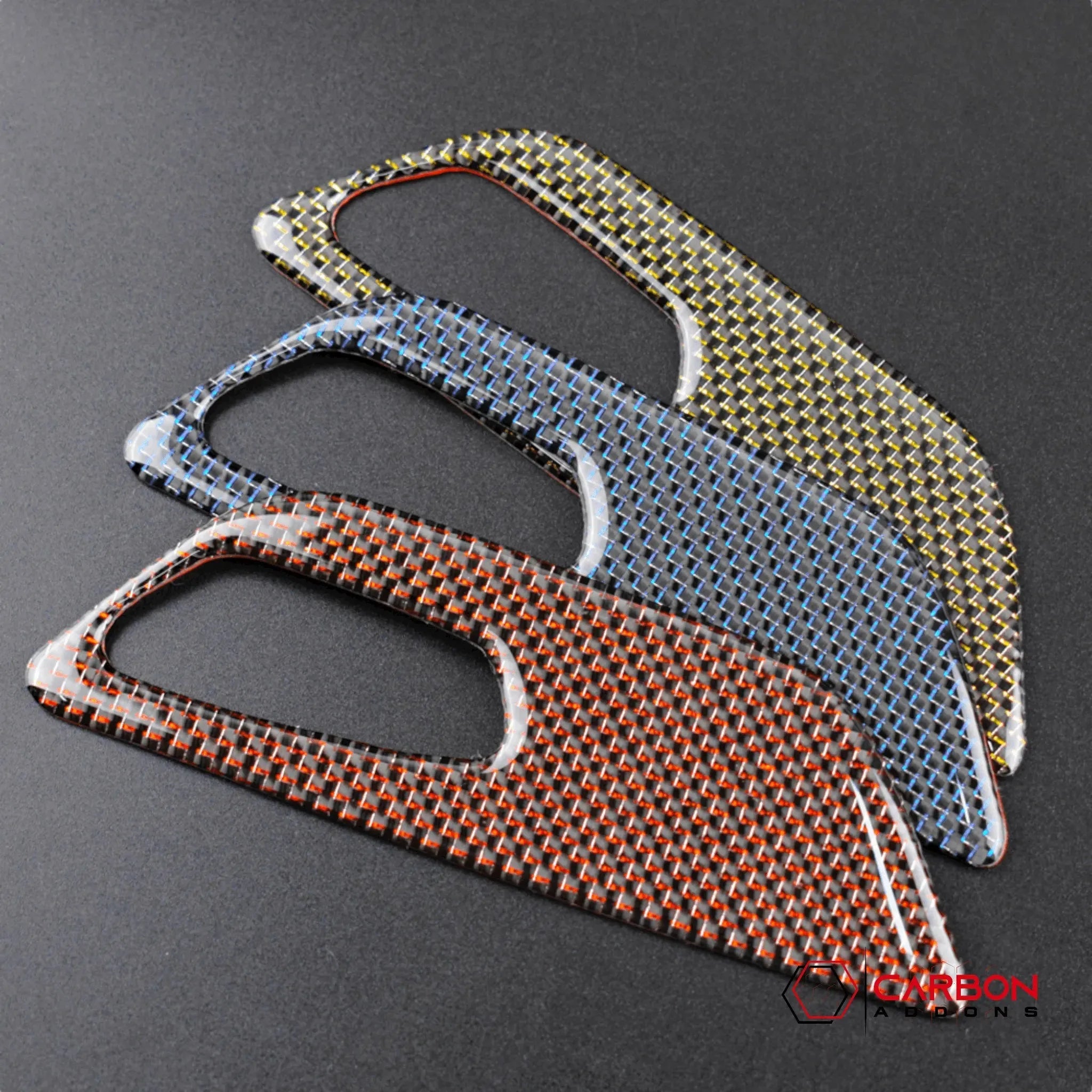 Reflective Carbon Fiber Seat Function Control Trim Overlay For Ford Mustang 2015-2023 - carbonaddons Carbon Fiber Parts, Accessories, Upgrades, Mods