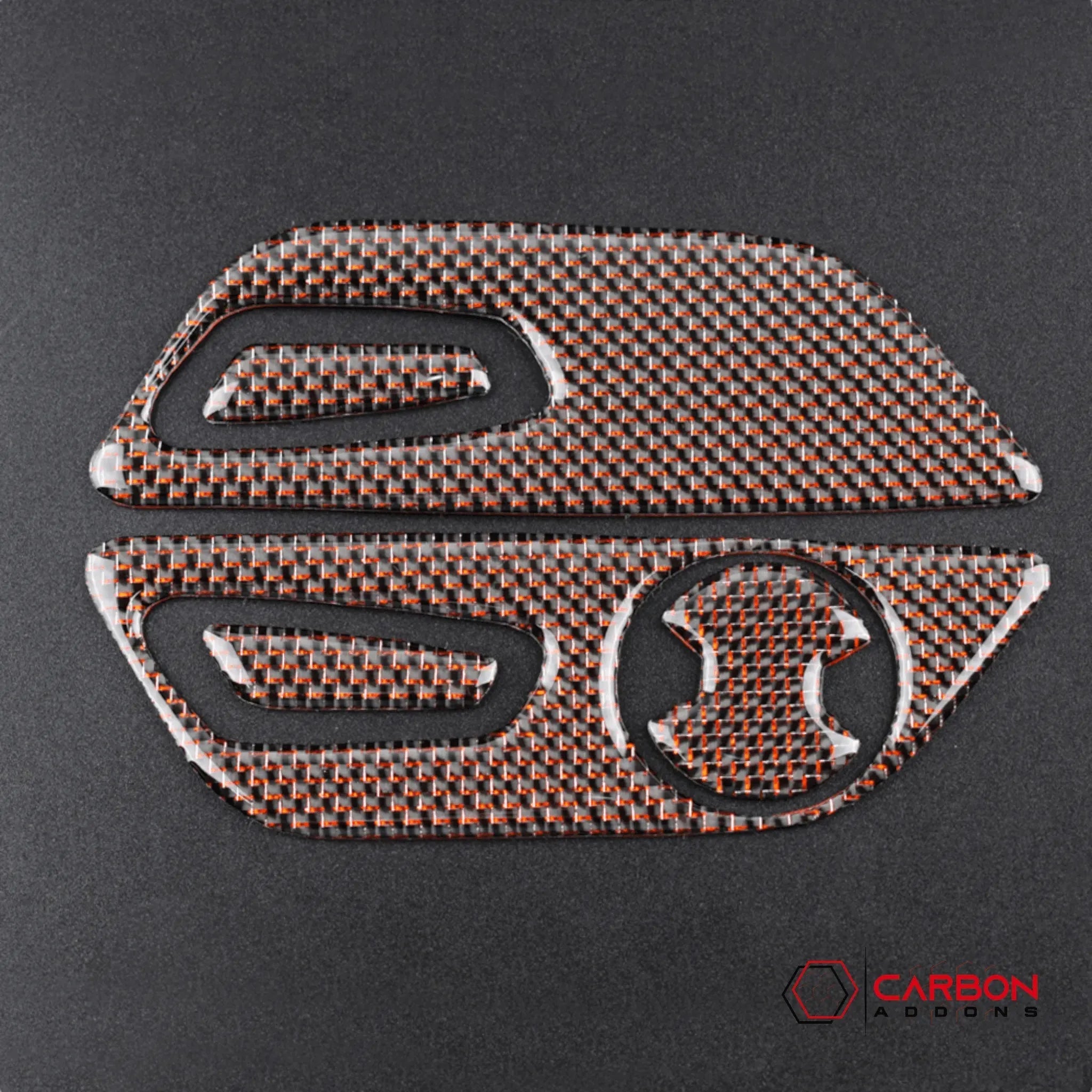 Reflective Carbon Fiber Seat Function Control Trim Overlay For Ford Mustang 2015-2023 - carbonaddons Carbon Fiber Parts, Accessories, Upgrades, Mods