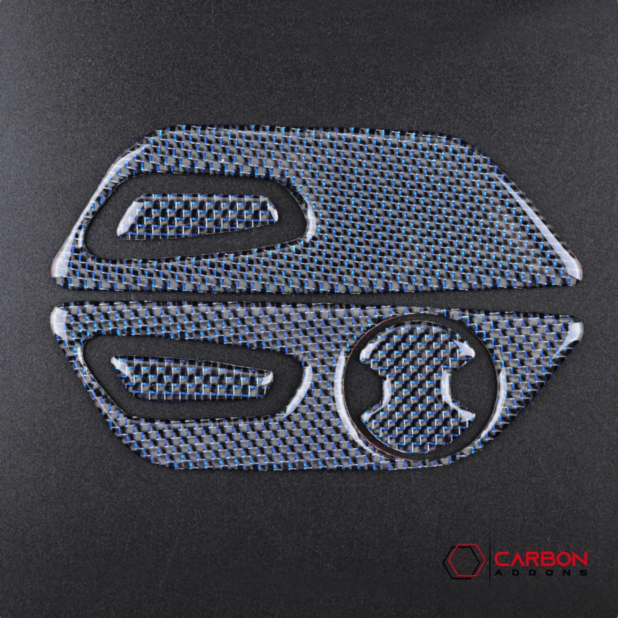 Reflective Carbon Fiber Seat Function Control Trim Overlay For Ford Mustang 2015-2023 - carbonaddons Carbon Fiber Parts, Accessories, Upgrades, Mods