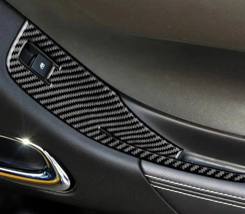 [Set] Carbon Fiber Door Window Switch Panel Overlay for Chevrolet Camaro 2010-2015 - carbonaddons Carbon Fiber Parts, Accessories, Upgrades, Mods