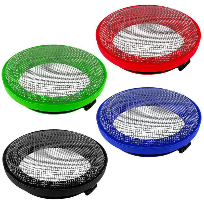 Four circular SB Velocity Stacks in green, red, black, and blue on a white background.