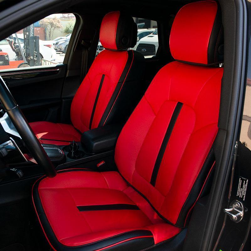 2014-Up Porsche Macan Two-tone Leather Seat Covers - Kustom Cover
