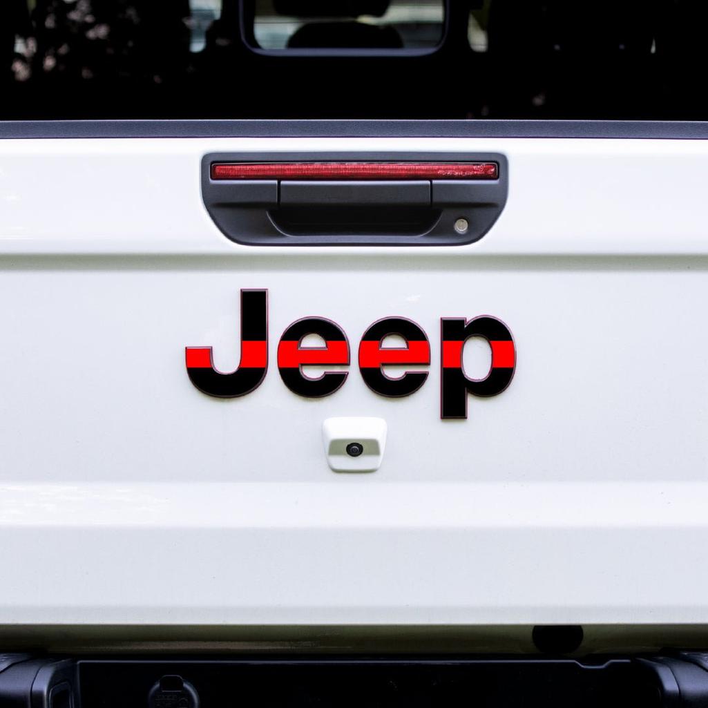 Waving American Flag Emblem Overlay Accessory for Jeep Gladiator - AdventureLifeDecals