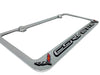 C7 Corvette License Plate Frame - Chrome with C7 Crossed Flags Logo - Chrome