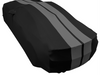 2010-2024 Camaro Ultraguard Stretch Satin Indoor Car Cover : Sport Series - Black with Gray Stripes