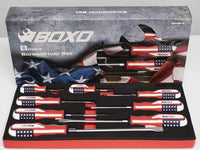 Boxo Limited Edition 8-Piece American Flag Handle Screwdriver Set