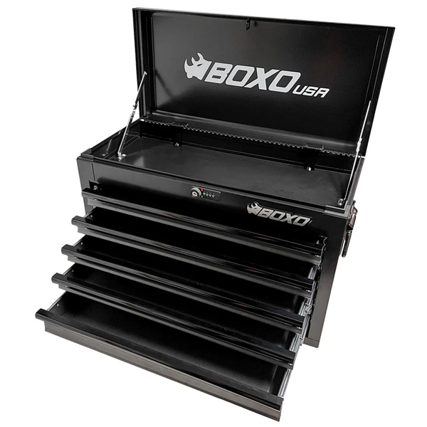 Boxo USA Hand Carry Tool Box 5-Drawer 26 Heavy Duty Steel Toolbox with  Lock System (White)