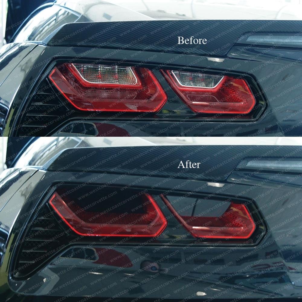 Corvette Rear Reverse Lights Only Blackout Lens - Smoked Acrylic : C7 Stingray, Z51, Z06, Grand Sport-SR1 Performance