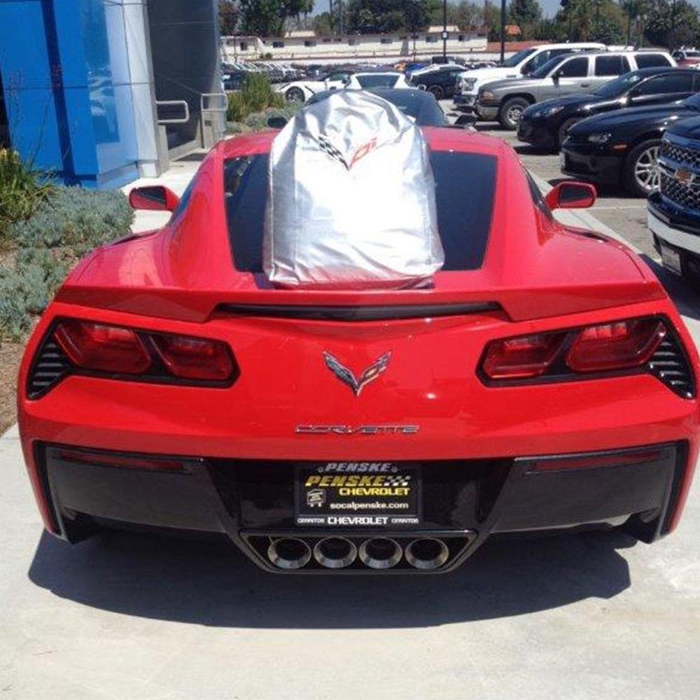 Corvette Intro-Guard Car Cover - Embossed - Indoor/Outdoor - Silver/Red : C7 Stingray, Z51, Z06, Grand Sport-SR1 Performance